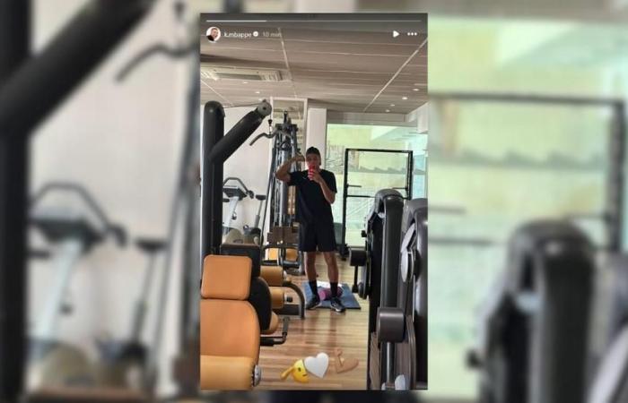 Mitten in der Kontroverse veröffentlicht Mbappé ein Foto von sich in einem Fitnessstudio