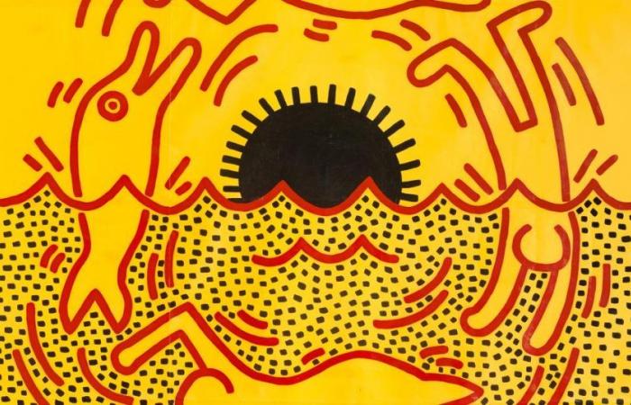 Der amerikanische Künstler Keith Haring, König der Street Art, Pop und engagiert, rächt sich in Paris