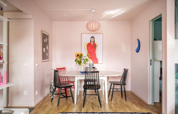 Eine pastellfarbene 55 m² große Dachwohnung mit einzigartigem Charme