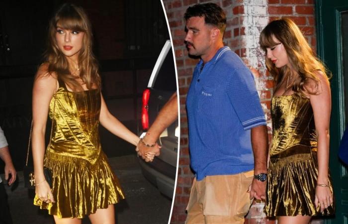 Taylor Swift trägt am NYC-Date-Abend mit Travis Kelce ein passendes Samtkorsett und einen Rock