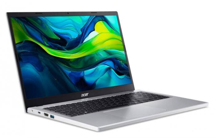 Aktion 349 € Acer Aspire Go 15 AG15-31P-342L, preiswertes silbernes 15″ Nomadic 8h dünnes und leichtes Notebook Intel Core i3 Office SSD 512 GB, geeignet zum Lernen