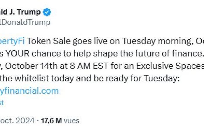 Donald Trump: Der Verkauf des WLFI-Tokens aus dem DeFi World Liberty Financial-Projekt beginnt am 15. Oktober 2024