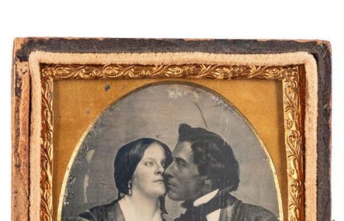 Hindman: Daguerreotypie eines gemischtrassigen Paares, ca. 1850-1855