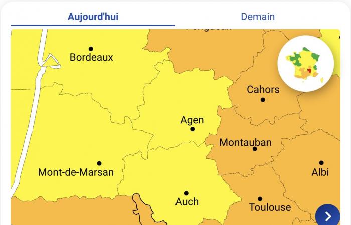 Wetterwarnung – Für die Hautes-Pyrénées, Haute-Garonne und Tarn-et-Garonne gibt es an diesem Donnerstag, dem 17. Oktober, zusammen mit den Pyrénées-Atlantiques eine orangefarbene Regenwarnung