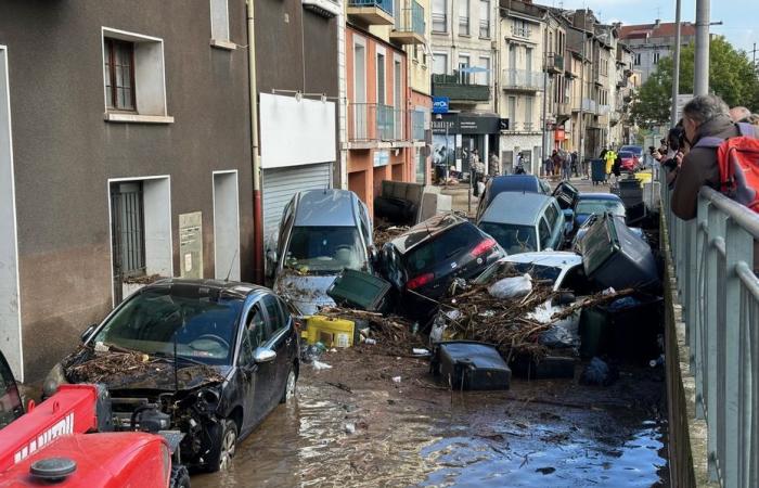 Überschwemmungen und Überschwemmungen in der Loire, morgen schwierig in Rive-de-Gier, große Schäden zu beklagen