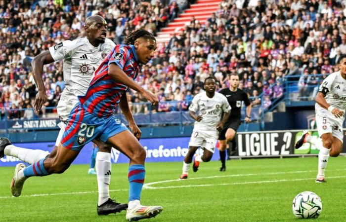 Ligue 2. Caen konnte sich auf dem Red Star-Platz mit zwei Toren Vorsprung behaupten