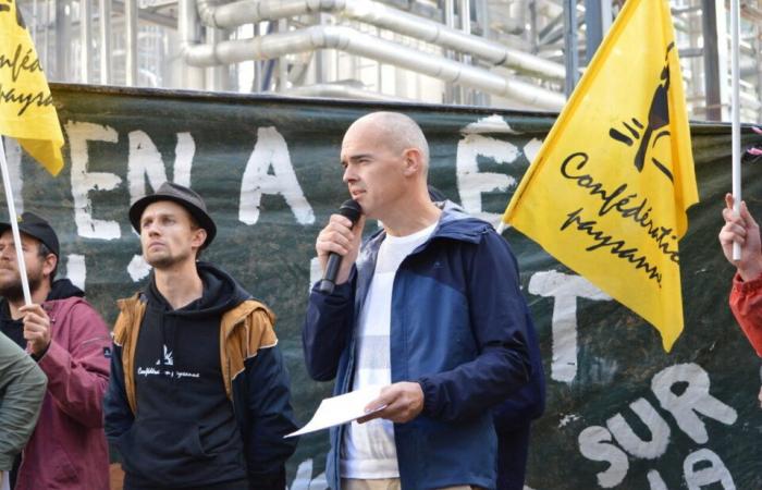 Schlagaktion von Landwirten an einem Lactalis-Standort