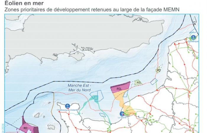 Bretagne, Charente-Maritime… Karten zukünftiger Offshore-Windkraftanlagen