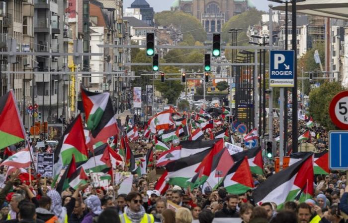 Zehntausende Menschen gehen in Brüssel auf die Straße und fordern einen Waffenstillstand im Gazastreifen und im Libanon