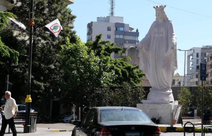 im christlichen Viertel Achrafié in Beirut die Ablehnung des von der Hisbollah geführten Konflikts