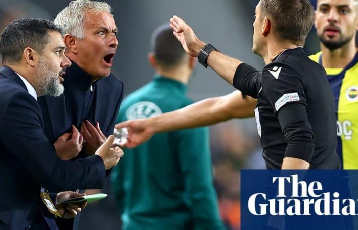 José Mourinho richtet nach der Roten Karte gegen Manchester United sarkastische Bemerkungen gegen den Schiedsrichter | José Mourinho