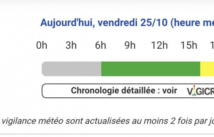 Für Hautes-Pyrénées, Pyrénées-Atlantiques, Haute-Garonne und Tarn-et-Garonne gilt an diesem Freitag, dem 25. Oktober, Alarmstufe Gelb