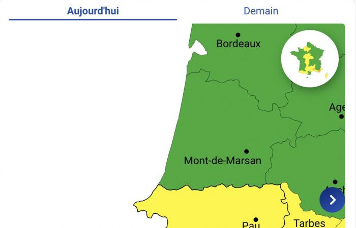 Für Hautes-Pyrénées, Pyrénées-Atlantiques, Haute-Garonne und Tarn-et-Garonne gilt an diesem Freitag, dem 25. Oktober, Alarmstufe Gelb