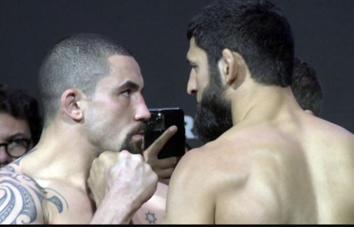 Khamzat Chimaev besiegte. Robert Whittaker bei UFC 308: Beste Fotos aus Abu Dhabi