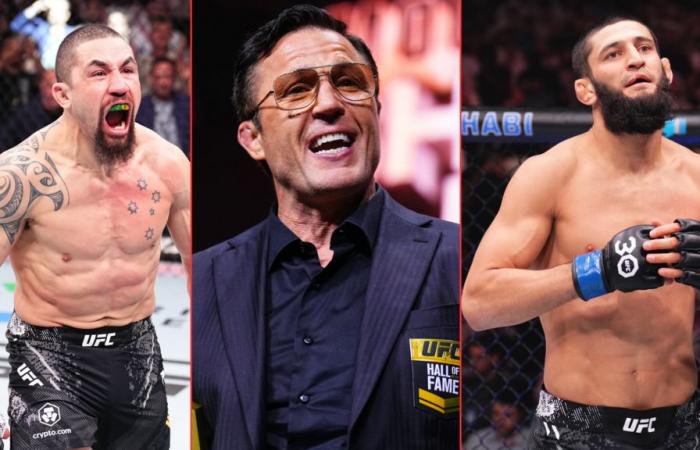 Chael Sonnen bestätigt, auf wen von Robert Whittaker und Khamzat Chimaev er seinen „Fluch“ legt, als er eine Prognose für den UFC 308-Mittelgewichtskampf abgibt