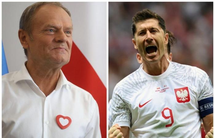 Tusk sprach um 22:59 Uhr. So nannte er Lewandowskis Fußball