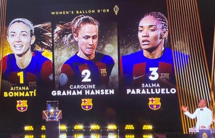 Damit bleibt die Klassifizierung des Ballon d’Or der Frauen 2024 mit einem historischen Podium für Barça bestehen