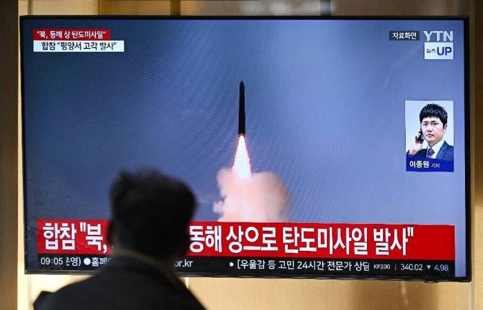 Ein „eklatanter Verstoß“: Nordkorea, dem vorgeworfen wird, Soldaten nach Russland geschickt zu haben, feuert eine ballistische Rakete ab