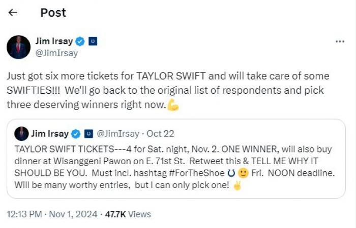 Jim Irsay verschenkt weitere Taylor Swift-Tickets – Indianapolis News | Indiana Wetter | Verkehr in Indiana