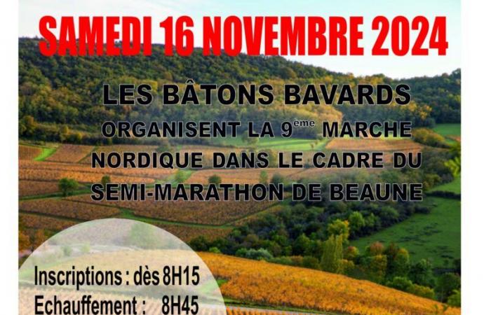 Beaune – Les Bâtons Bavards organisieren im Rahmen des Beaune-Halbmarathons ihren 9. Nordic Walk zugunsten der Liga gegen den Krebs