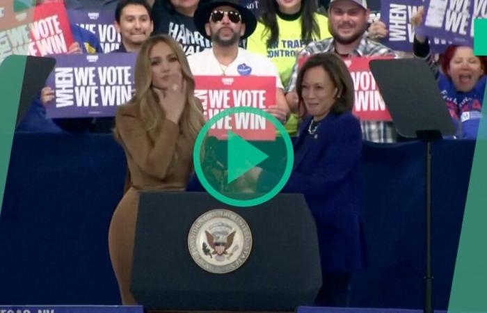 Jennifer Lopez war neben Kamala Harris in Las Vegas