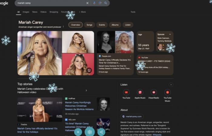 Google „Mariah Carey“ für eine Überraschung zum Thema Feiertage