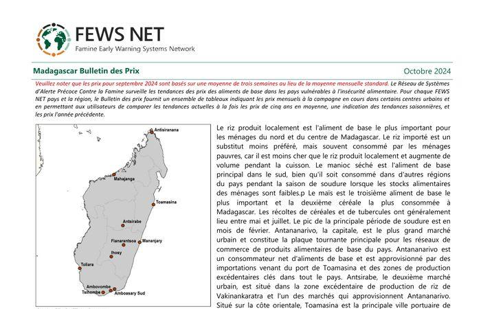 Madagaskar-Preisbulletin, Oktober 2024 – Madagaskar