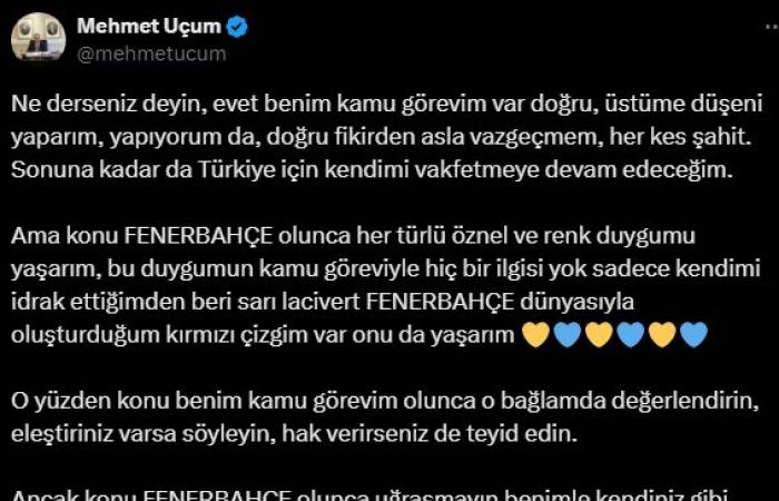 Ich habe eine rote Linie, die ich mit der Fenerbahçe-Welt gezogen habe, und ich werde sie leben.