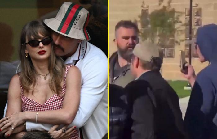 Taylor Swift und Travis Kelce reagieren auf die schockierende Auseinandersetzung zwischen Jason Kelce und einem Fan, der homophobe Beleidigungen benutzte