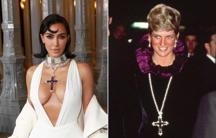 Kim Kardashian trägt den Anhänger von Prinzessin Diana bei der LACMA Art+Film Gala