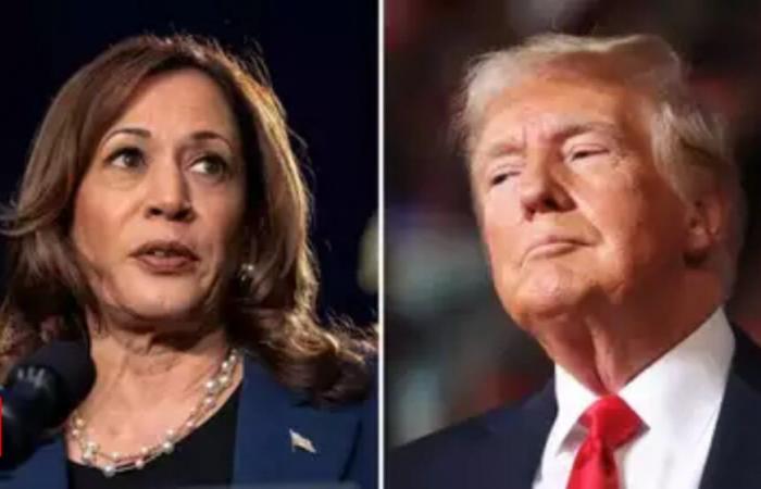 Erster Stimmzettel im Dixville Notch in New Hampshire, jeweils 3 Stimmen für Kamala Harris und Trump