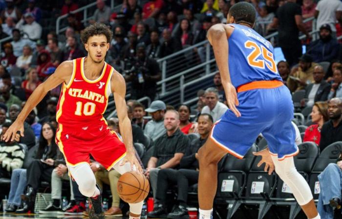 Die Nr. 1-Auswahl Zaccharie Risacher liegt in Führung, als die Atlanta Hawks sich spät erholten und die New York Knicks besiegten