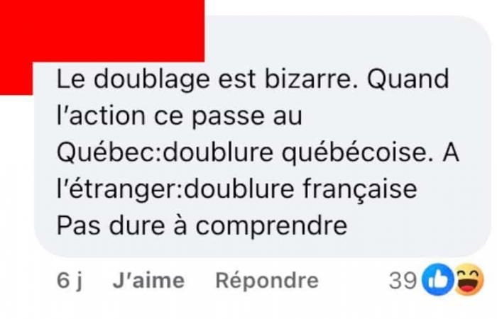 Diese amerikanische Serie, die auf einer Geschichte aus Quebec basiert, wurde auf Englisch mit Schauspielern aus Quebec gedreht, die sich für die französische Fassung selbst synchronisierten, und alle waren gut involviert.