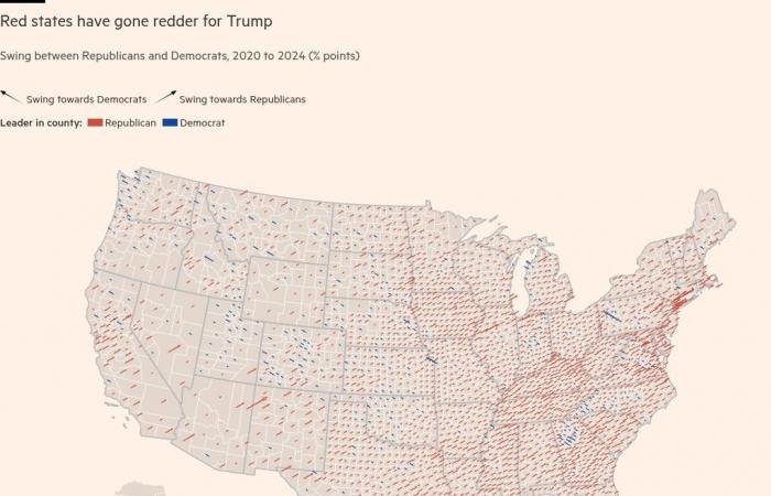 Der Schwenk zu Trump in Karten und Diagrammen