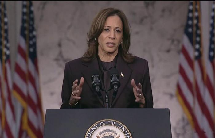 Kamala Harris verspricht, Donald Trump beim Machtwechsel zu „helfen“.