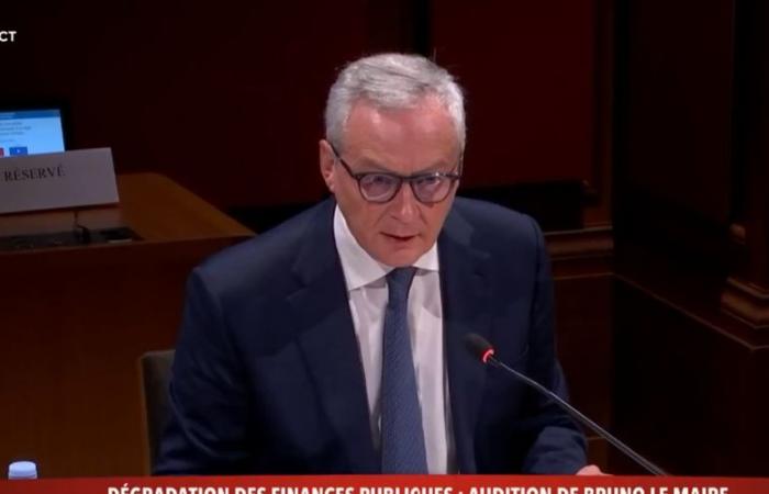 DIREKT. Haushalt 2025: „Weder Schuld, noch Verschleierung, noch Wunsch zur Täuschung“… Vor den Senatoren versichert Bruno Le Maire, dass das öffentliche Defizit von 6,1 % des BIP „die Wahl der aktuellen Regierung“ sei.