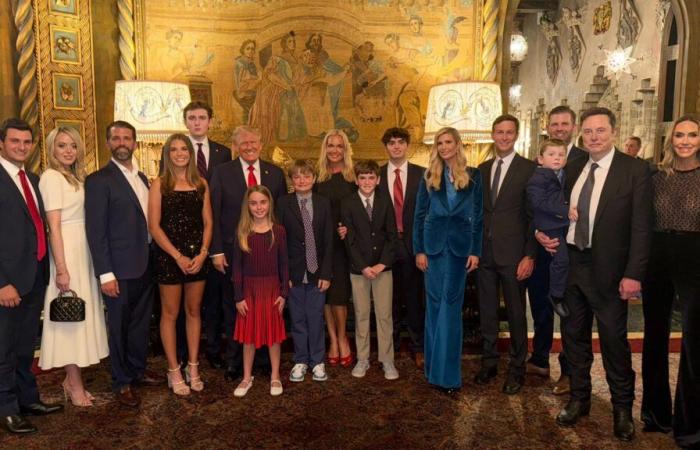 Elon Musk ist auf dem Familienfoto von Donald Trump zu sehen