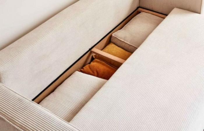 Conforama senkt den Preis für dieses beige Sofa zum Black Friday um 100 Euro