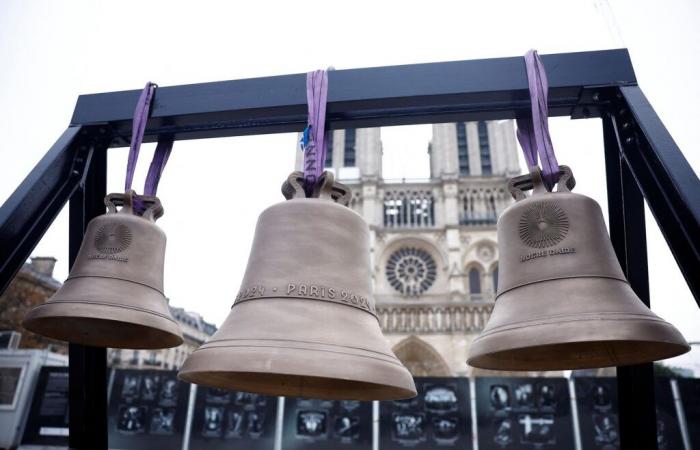 Vom Stade de France bis Notre-Dame, die Glocke von Paris 2024 wurde an ihrer letzten Ruhestätte aufgestellt