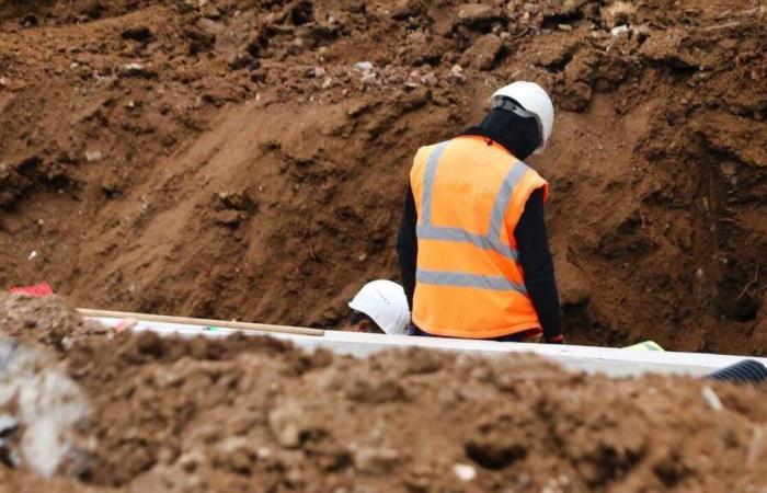 Haut-Rhin. Die Baustelle wurde nach der Entdeckung menschlicher Knochen und Schädel eingestellt