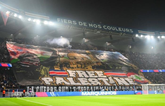 Tifo pro-Palästina, erklären sich die PSG-Ultras