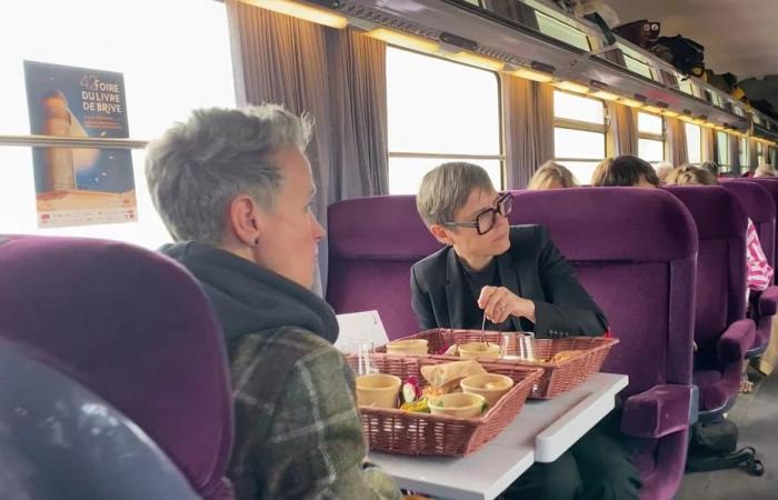 im „Cholesterinzug“ mit Schriftstellern auf dem Weg zur Brive Book Fair