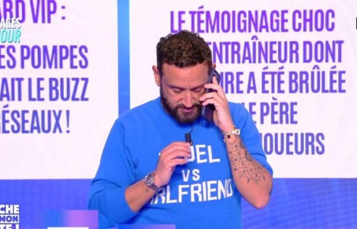 Cyril Hanouna unterbricht Touche pas à mon poste live, um einen Anruf seiner Tochter entgegenzunehmen