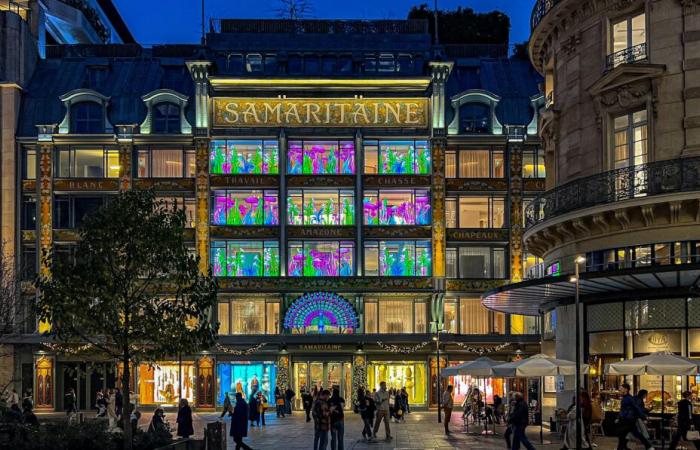 Die Weihnachtsfenster 2024 von La Samaritaine: Thoiry Lumières Sauvages erobert den Laden – Fotos