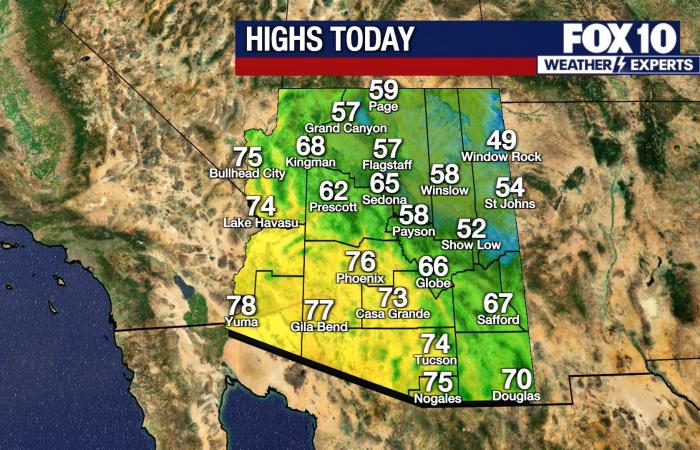 Wettervorhersage für Arizona: Trockene Bedingungen bleiben anhalten, wenn die Temperaturen an diesem Wochenende steigen