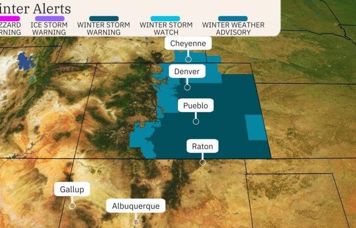 Wintersturm breitet sich auf Colorado aus