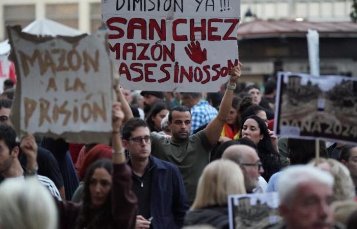 eine in Valencia organisierte Demonstration gegen die Untätigkeit der Behörden