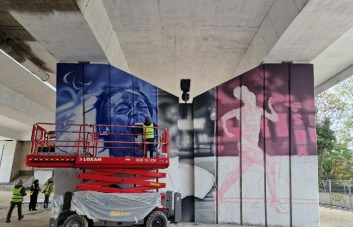 Eine Betonkathedrale, die unter der Autobahn A4 in eine Straßenkunstgalerie umgewandelt wurde