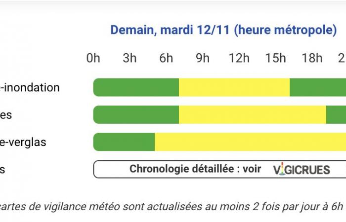 Wetterwarnung – Hautes-Pyrénées, Pyrénées-Atlantiques, Ariège und Haute-Garonne mit gelber Schnee-Eis-Warnung am Dienstag, 12. November