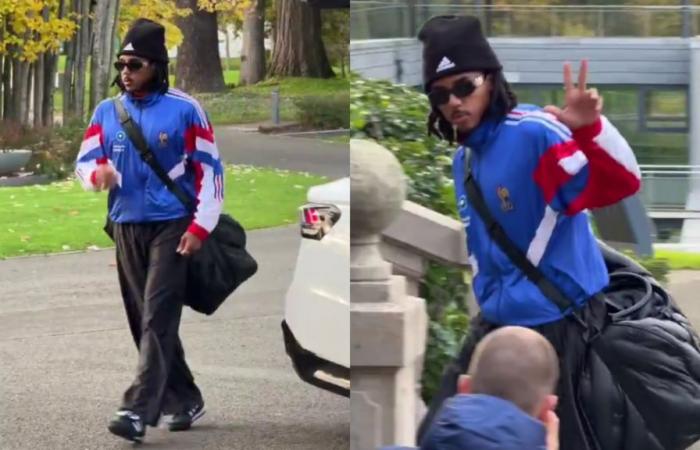 Jules Koundé im Trainingsanzug in Clairefontaine nach Rothens Bemerkungen zu den Outfits der Blues